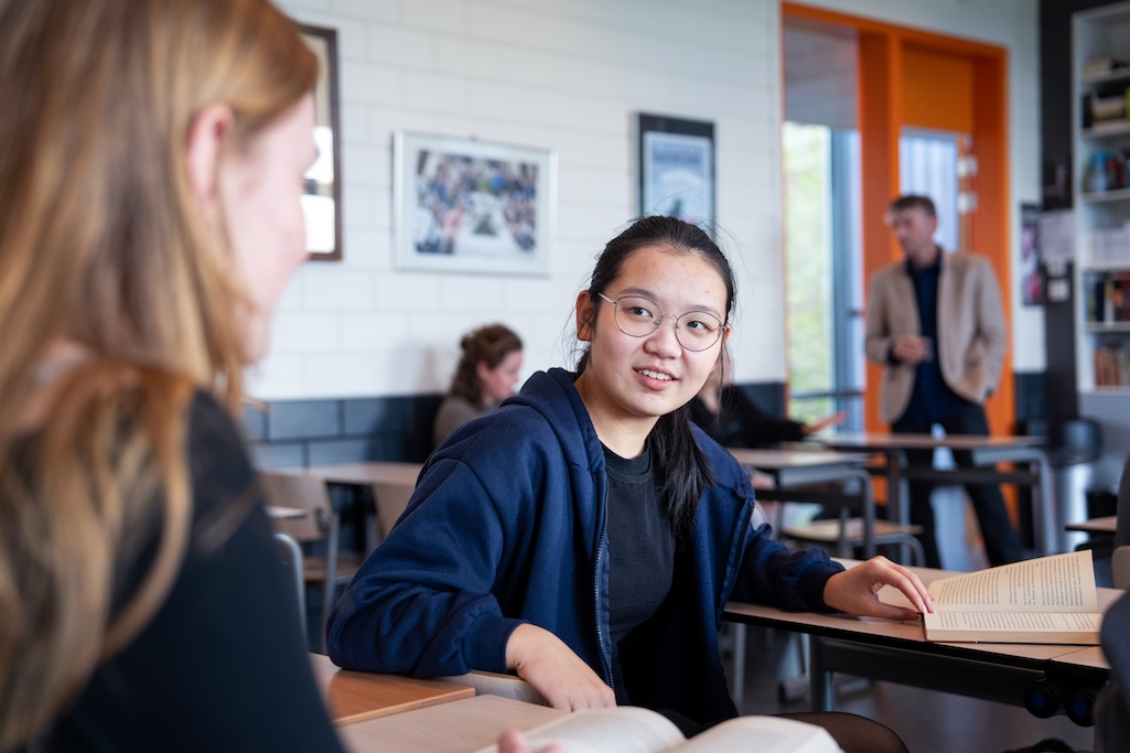 Portret van leerling in de klas